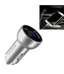 Mcdodo CC-3871 2-Ports USB LED Smart Digital Display Car Charger, For iPhone, iPad, Samsung, HTC, Sony, LG, Huawei, Lenovo, and other Smartphones or Tablet(Silver)