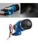 Car 10A 12V European Standard Cigarette Lighter Full Assembly with Light (Blue)