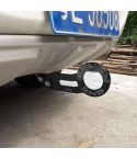 Benen Aluminum Alloy Rear Tow Towing Hook Trailer Ring for Universal Car Auto with Two Screw Holes(Black)