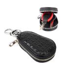Universal Leather Crocodile Texture Waist Hanging Zipper Wallets Key Holder Bag (No Include Key)(Black)
