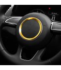 Car Auto Steering Wheel Ring Cover Trim Sticker Decoration for Audi A4L / A3 / A5 2017-2019(Gold)