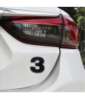 Car Vehicle Badge Emblem 3D Number Three Self-adhesive Sticker Decal, Size: 3.6*4.5*0.5cm