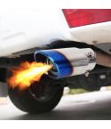Universal Car Styling Stainless Steel Straight Bolt-on Exhaust Tail Muffler Tip Pipe with Mesh(Blue)