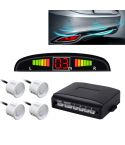 Car Buzzer Reverse Backup Radar System - Premium Quality 4 Parking Sensors Car Reverse Backup Radar System with LCD Display(White)