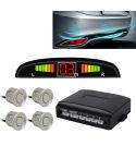 Car Buzzer Reverse Backup Radar System - Premium Quality 4 Parking Sensors Car Reverse Backup Radar System with LCD Display(Silver Grey)