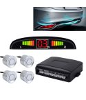 Car Buzzer Reverse Backup Radar System - Premium Quality 4 Parking Sensors Car Reverse Backup Radar System with LCD Display(Silver)