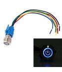 Five Plugs Car Power Switch with Cable, Cable Length: 18cm (Blue)