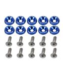 10 PCS Car Modified Screw Gaskets Bodywork Stainless Steel Gasket Bolts, Diameter: 19mm(Blue)