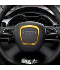 Car Auto Steering Wheel Decorative Ring Cover Trim Sticker Decoration for Audi(Gold)
