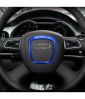 Car Auto Steering Wheel Decorative Ring Cover Trim Sticker Decoration for Audi(Blue)