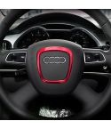 Car Auto Steering Wheel Decorative Ring Cover Trim Sticker Decoration for Audi(Red)