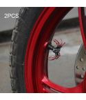 2 PCS Universal Spider Shape Car Motor Bicycle Tire Valve Caps (Red)