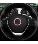 Car Aluminum Steering Wheel Decoration Ring with Diamonds For BMW(Rose Gold)