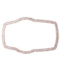 Car Aluminum Steering Wheel Decoration Ring with Diamonds For BMW(Rose Gold)