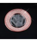 Car Aluminum Steering Wheel Decoration Ring with Diamonds For Volkswagen(Pink)