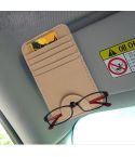 FUDAOCHE Multi-functional Auto Car Sun Visor Sunglasses Holder Card CD Storage Holder Pouch Bag(Brown)
