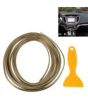 5m Flexible Trim For DIY Automobile Car Interior Exterior Moulding Trim Decorative Line Strip with Film Scraper(Gold)