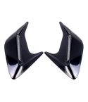2PCS Plastic Decorative Air Flow Intake Turbo Bonnet Hood Side Vent Grille Cover With Self-adhesive Sticker(Black)