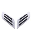 2 PCS Euro Style Plastic Decorative Air Flow Intake Turbo Bonnet Hood Side Vent Grille Cover With Self-adhesive Sticker(Grey)