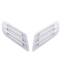 2PCS Euro Style Metal Decorative Air Flow Intake Turbo Bonnet Hood Side Vent Grille Cover With Self-adhesive Sticker(Grey)