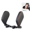 Car Seat Headrest Car Neck Pillow Sleep Side Headrest for Children and Adults (Black Red)