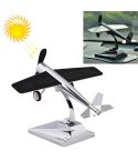 Car Interior Decoration Accessories Aircraft Model Ornaments Propeller Rotating Solar Energy Ornament (Silver)