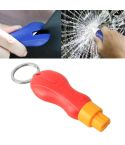 2 in 1 Mini Car Safety Rescue Hammer Life Saving Escape Emergency Hammer Seat Belt Cutter Window Glass Breaker (Red)