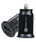 TE-339PD 3.1A PD USB-C / Type-C + USB Interface Mini Fast Charging Car Charger(Black)