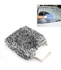 Microfiber Dusting Mitt Car Window Washing Cleaning Cloth Duster Towel Gloves (Black)