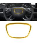 Car Auto Steering Wheel Ring Cover Trim Sticker Decoration for Audi (Gold)