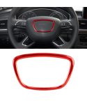 Car Auto Steering Wheel Ring Cover Trim Sticker Decoration for Audi (Red)