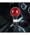 Universal Car Pressable Telescopic Carbon Fiber Gear Head Gear Shift Knob, Length: 9.5cm (Red)