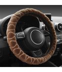 Car Universal Short Plush Warm Anti-skid Steering Wheel Cover, Adaptation Steering Wheel Diameter: 38cm (Brown)