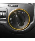 Car Headlight Switch Decorative Ring for Volkswagen Golf (Gold)
