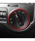 Car Headlight Switch Decorative Ring for Volkswagen Golf (Red)
