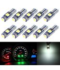 10 in 1 Car T5 0.2W DC12V Instrument Panel LED Decorative Light(White Light)