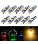 10 in 1 Car T5 0.2W DC12V Instrument Panel LED Decorative Light(Yellow Light)