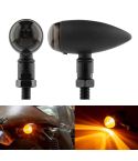 2 PCS KC805 Motorcycle Retro Metal Turn Signal Light (Transparent Black)