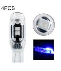 4pcs T10 DC12V /  0.84W / 0.07A / 150LM Car Clearance Light 5LEDs SMD-3030 Lamp Beads with lens (Blue Light)