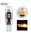 4pcs T10 DC12V /  0.84W / 0.07A / 150LM Car Clearance Light 5LEDs SMD-3030 Lamp Beads with lens (Yellow Light)