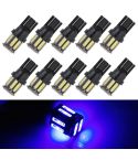 10pcs T10 DC12V / 0.96W / 0.08A Car Clearance Light 10LEDs SMD-7020 Lamp Beads (Blue Light)