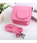 Retro Style Full Body Camera PU Leather Case Bag with Strap for FUJIFILM instax mini 9 / mini 8+ / mini 8(Pink)