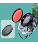 RUIGPRO for GoPro HERO8 Professional 58mm Color Dive Housing Lens Filter + Dive Housing Waterproof Case with Filter Adapter Ring & Lens Cap(Red)