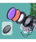 RUIGPRO for GoPro HERO8 58mm 16X Macro Lens + Red/Purple Diving Lens  Filter + Dive Housing Waterproof Case Kits with Filter Adapter Ring & Lens Cap