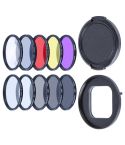 RUIGPRO for GoPro HERO10 Black / HERO9 Black Professional 52mm 52mm 10 in 1 UV+ND2+ND4+ND8+Star 8+ +CPL+Yellow/Red/Purple+10X Close-up Lens Filter with Filter Adapter Ring & Lens Cap