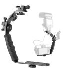 L-Shaped Aluminum Flash Bracket Camera Holder(Black)