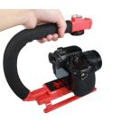YELANGU S2-3 YLG0106B-C C-shaped Video Handle DV Bracket Stabilizer for All SLR Cameras and Home DV Camera(Red)