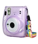 Glitter Power Crystal Case with Strap for FUJIFILM Instax mini 11 (Purple)