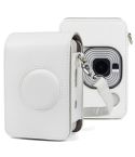 Full Body Camera Retro PU Leather Case Bag with Strap for FUJIFILM instax mini Liplay (White)