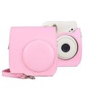 Retro Full Body PU Leather Case Camera  Bag with Strap for FUJIFILM instax mini 7+ (Pink)